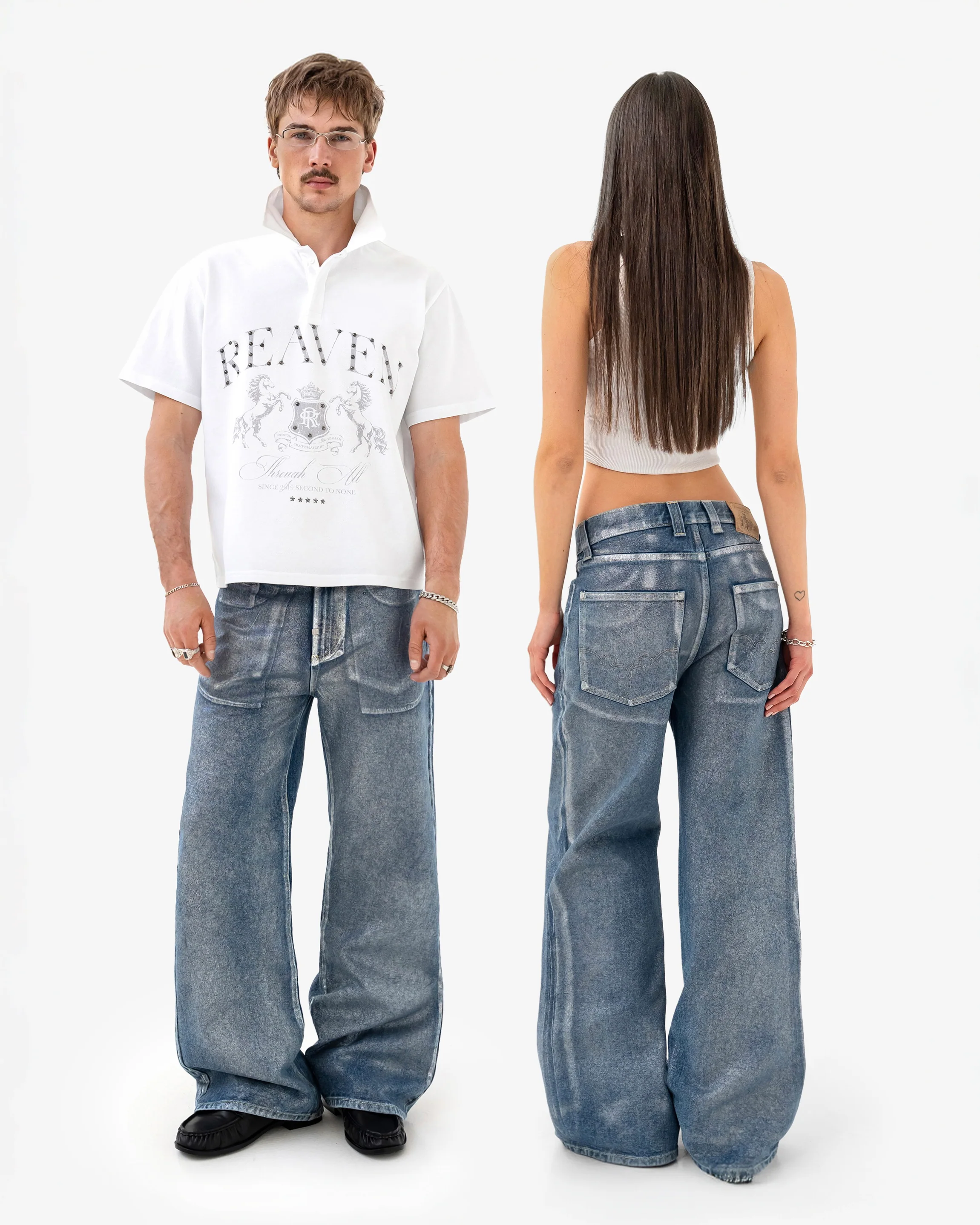 Reaven Chrome Tears Bootcut Denim Jeans - Image 3