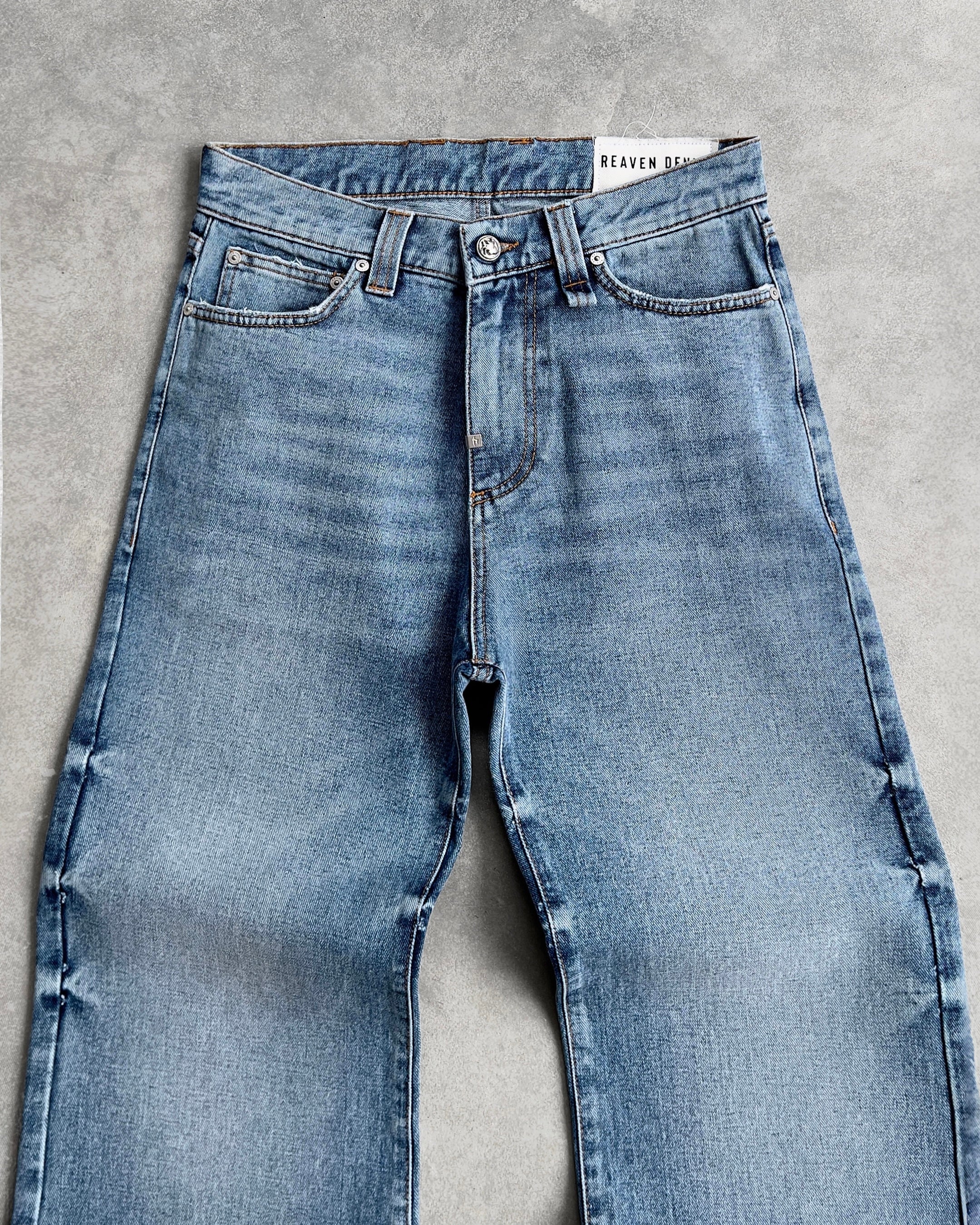 Reaven Washed Blue Bootcut Denim Jeans - Image 6