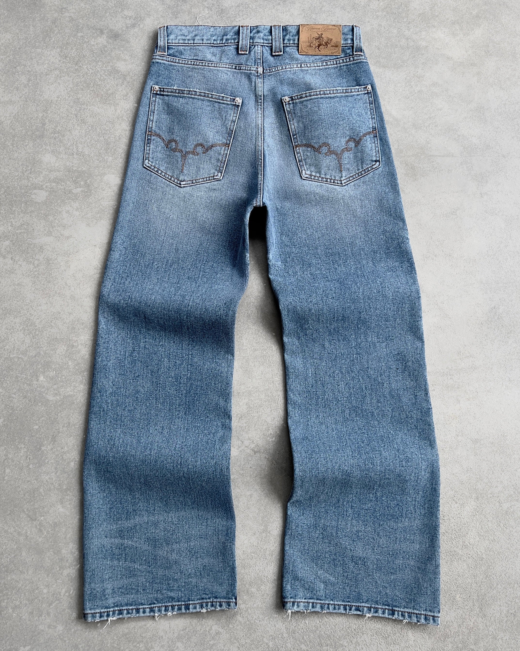 Reaven Washed Blue Bootcut Denim Jeans - Image 8