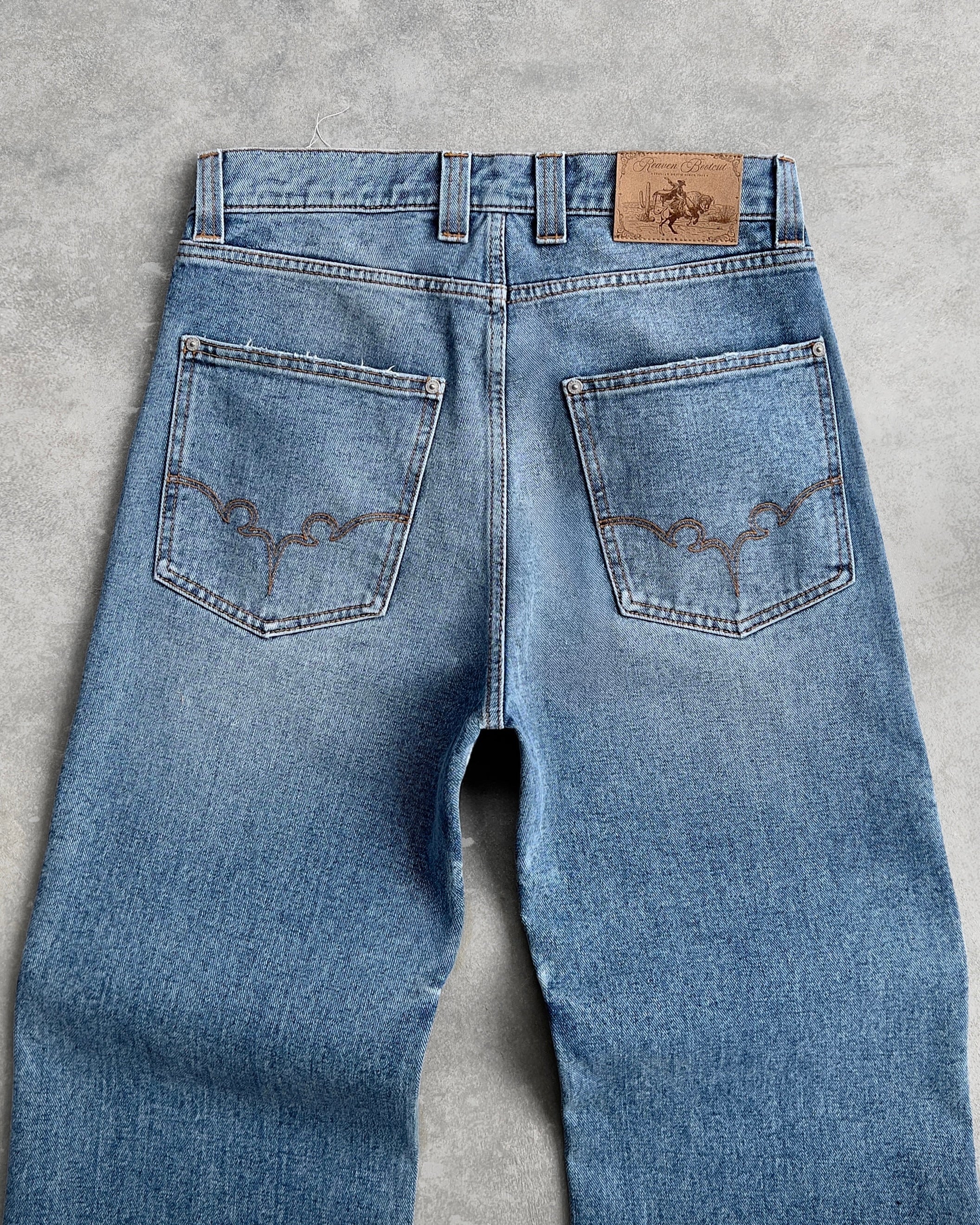 Reaven Washed Blue Bootcut Denim Jeans - Image 9